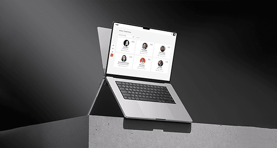 Orbit team overview grid on a laptop