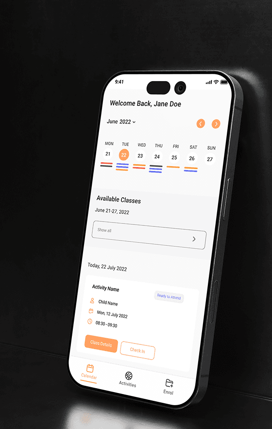 PT Flash calendar dashboard shown on an iPhone